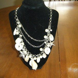 Silvertone Seashell Necklace